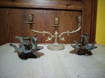 portacandele vintage ottone