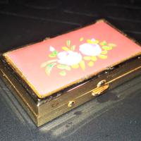 Mini scatola ottone anni 60 vintage decoro a mano