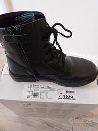 Stivaletti Geox in pelle nera da bambina misura.33