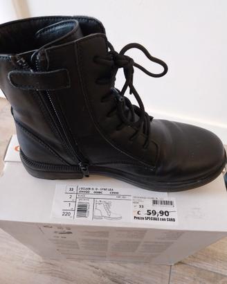 Stivaletti Geox in pelle nera da bambina misura.33