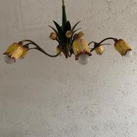 Lampada a sospensione in metallo e ceramica