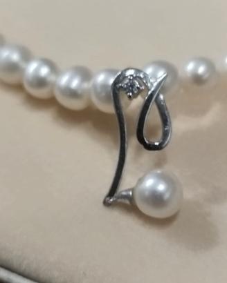 Collana perle e diamanti Misaky
