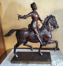 Statuetta equestre Giovanna D'Arco in bronzo