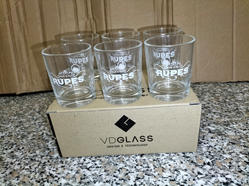 Set Completo 6 Bicchieri di Vetro Amaro Rupes