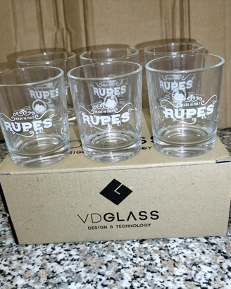 Set Completo 6 Bicchieri di Vetro Amaro Rupes