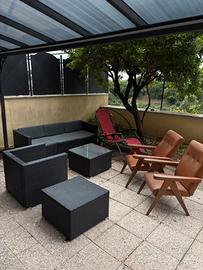 Set divano + poltrone + sdraio da giardino esterno