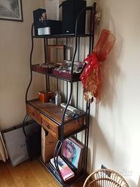 LIBRERIA IN MIDOLLINO E FERRO CON CASSETTI