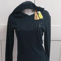 Top Freddy nero con cappuccio e logo lucido - XS (