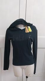 Top Freddy nero con cappuccio e logo lucido - XS (