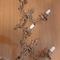 Coppia di applique vintage in Bronzo dorato