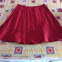 Gonna svasata 100% Lino, Taglia 40 Donna, Rosso