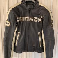 Giubbotto pelle Dainese nero bianco