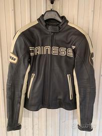 Giubbotto pelle Dainese nero bianco