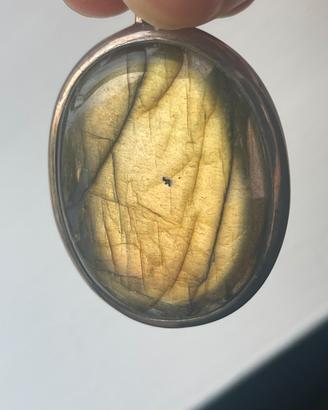 Ciondolo grande in Labradorite naturale e Argento