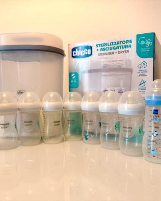 Sterlizzattore Chicco & Kit 10 Biberon & Filtro