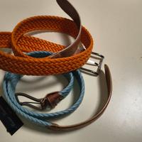 Cinture Cesare Viancini intrecciate 1blu e 1aranci