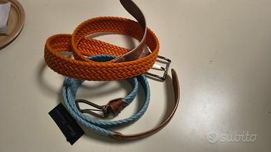Cinture Cesare Viancini intrecciate 1blu e 1aranci