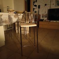 4 sgabelli acciaio e similpelle 