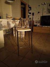 4 sgabelli acciaio e similpelle 