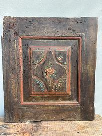 Panello lugnei dipinto a mano fine XVIII/ XIX