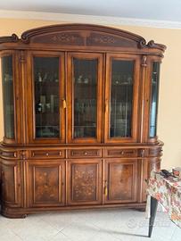 Cristalliera classica legno intarsiato