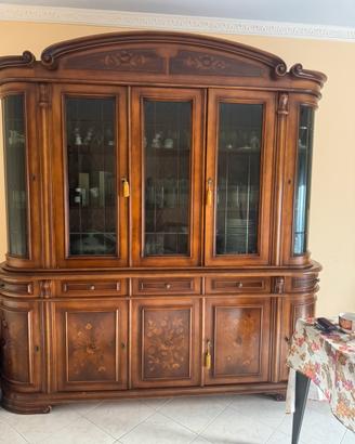 Cristalliera classica legno intarsiato