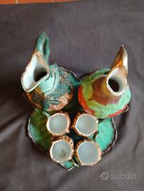 Set Liquore Ceramica Anni 70 Caraffa Bicchierini