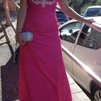 Vestito da cerimonia in raso Fucsia