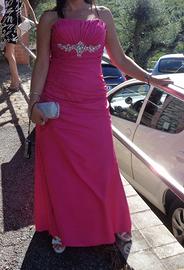 Vestito da cerimonia in raso Fucsia