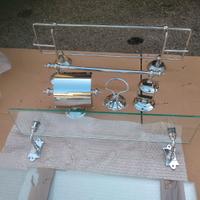 Set Bagno Designer lega ottone argentato 