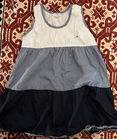 Vestito lungo bambina La Perla. Blu e bianco