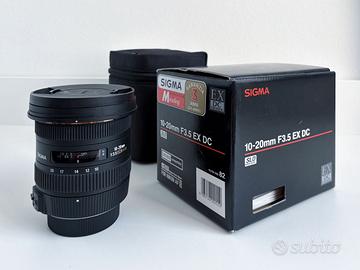 Sigma 10-20mm F3.5 EX DC HSM Nikon F + Scatola