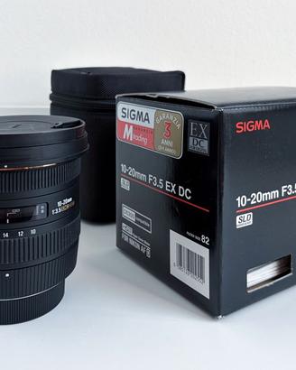 Sigma 10-20mm F3.5 EX DC HSM Nikon F + Scatola