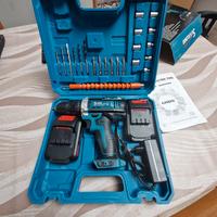 trapano a percussione avvitatore con 2 batterie