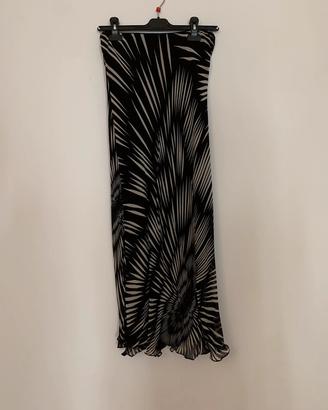 Gonna longuette fantasia bianco/nero longuette