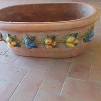 fioriera terracotta decorata