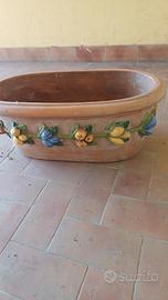 fioriera terracotta decorata