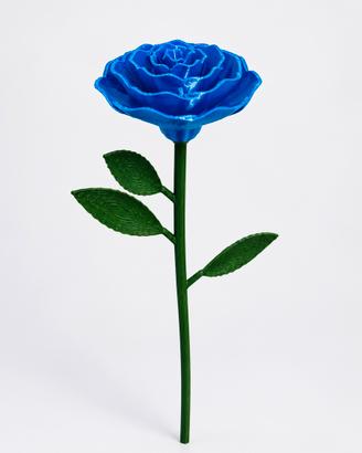 Rosa Blu Seta | Fiore Decorativo Artigianale