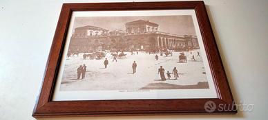 Quadro stazione Napoli 1900 cornice cm 48 x 39