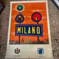 Manifesto pubblicitario originale Milano anni 80