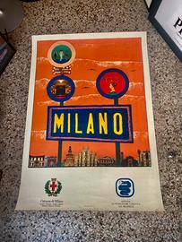 Manifesto pubblicitario originale Milano anni 80