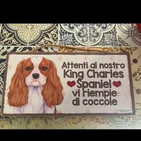 Cartello decorativo in legno king Charles spaniel