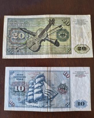 banconote da 20 e 10 Deutsche  Mark