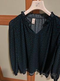 Camicia donna fantasia foglie