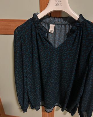 Camicia donna fantasia foglie