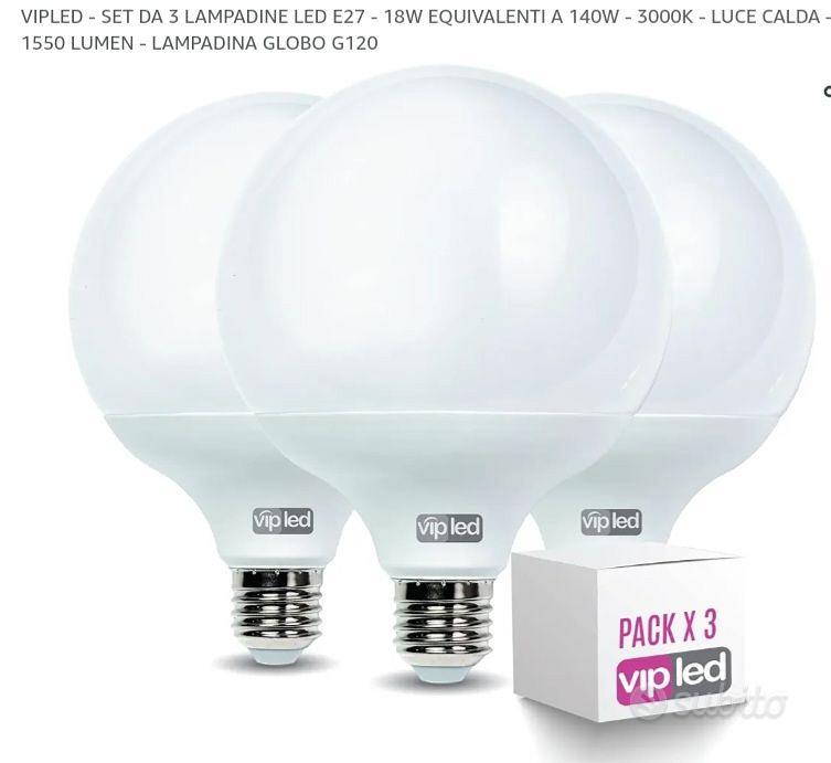 3 LAMPADINE LED E27 - 18W globo 120 - 3000k -1550L - Arredamento e  Casalinghi In vendita a Brindisi