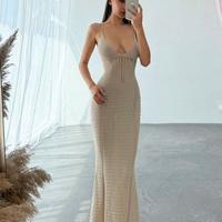 Aloruh Elegant Deep V-Neck Hollow Out Spaghetti