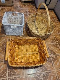 3 ceste in vimini – €2 cad. / 3 a €5