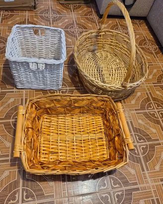 3 ceste in vimini – €2 cad. / 3 a €5