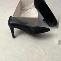 scarpe decollete in pelle blu